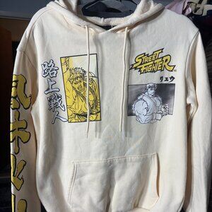 Street Fighter Adult Front, Back and Sleeve Graphic Print Hoodie SZ Small - RARE